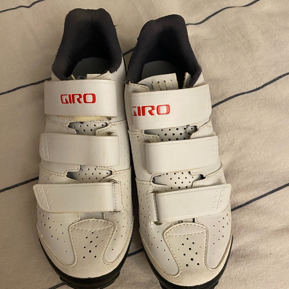 Giro White Sneakers with Velcro Straps and Ventilation